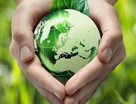 hands holding green earth